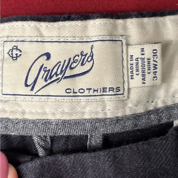 GRAYERS 34 blue PANTS CHINOS FLAT FRONT Cotton BLEND stretchy Soft mens chino 34 - Picture 2 of 11